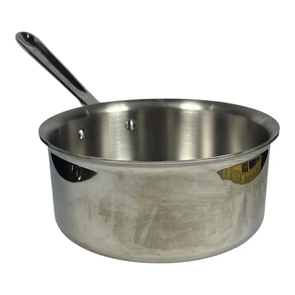 All-Clad D3 Stainless Steel 3-ply Bonded 3 Quart Qt Sauce Pan USA No Lid